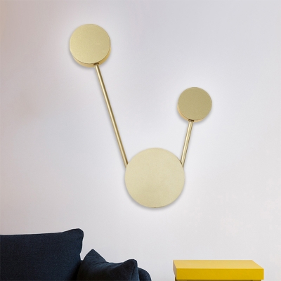 Circular Metal Wall Sconce Lighting Modern LED Gold Wall Mount Light for Living Room