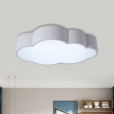 Cloud Kindergarten Ceiling Light Acrylic Simple Style LED Flush Mount Lamp Fixture in White/Red/Yellow