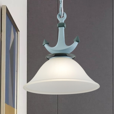 Coastal Column/Bell Ceiling Pendant Frosted Dimpled Glass 6