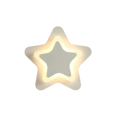 Macaron LED Wall Lighting Black/White Star Wall Mounted Lamp with Acrylic Shade for Hallway