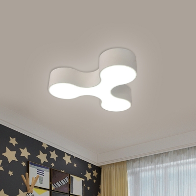 Metallic Geometric Ceiling Flush Nordic Style White/Blue/Yellow LED Flush Mount Light for Playroom