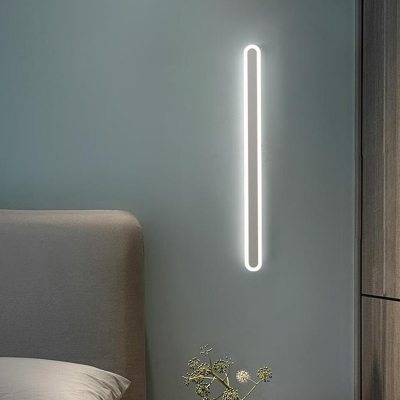 Metallic Linear Surface Wall Sconce Minimalist Black/White LED Wall Mounted Lamp in Warm/White Light, 16