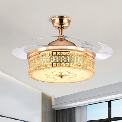 Modern Round Semi Flush Ceiling Light Faceted Crystal 19