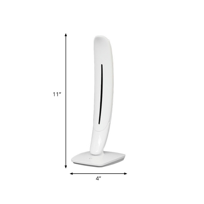 White Sailboat Foldable Study Lamp Simple ABS Touch Dimmable LED Desk Light with USB Charging Cord