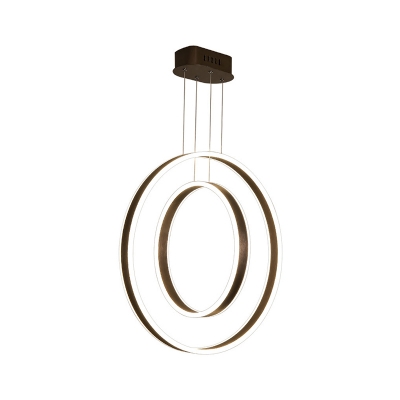 Circular Multi Pendant Contemporary Metal LED Restaurant Down Lighting in Brown, Warm/White/Natural Light