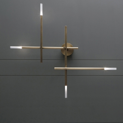 Cross-Shape Metallic Wall Mount Light Contemporary 4 Heads Black/Gold Wall Lighting Ideas