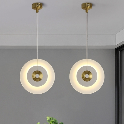 Disk-Like Metallic Ceiling Lamp Modernism 12