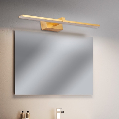 Linear Metallic Surface Wall Sconce Nordic Style LED Gold Vanity Lighting in Warm/White Light