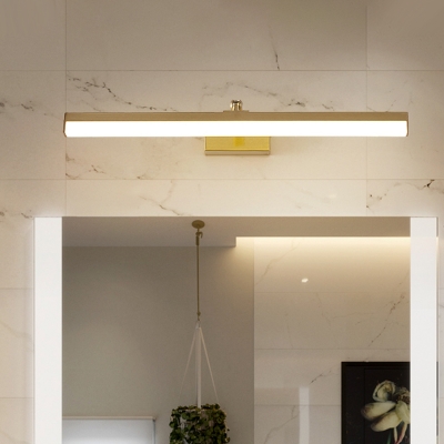 Metallic Streamlined Wall Vanity Light Contemporary LED Brass Wall Lighting Ideas
