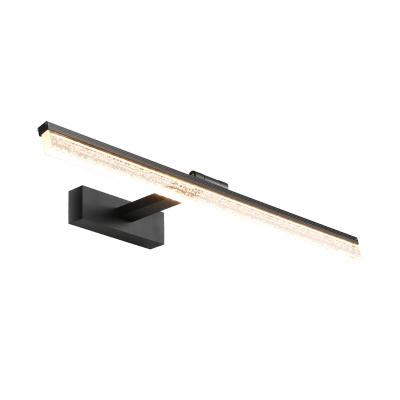 Modern Style LED Wall Lighting Ideas Black Streamlined Vanity Wall Lamp with Acrylic Shade in Warm/White Light