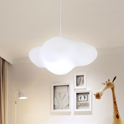 Nordic Cloud Pendulum Light Plastic 1 Light Baby Bedroom Suspension Lamp in White