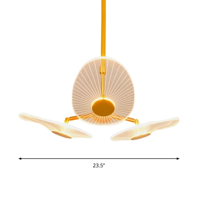Oval Chandelier Light Fixture Modernist Modern LED Gold Suspension Lighting in Warm/White Light