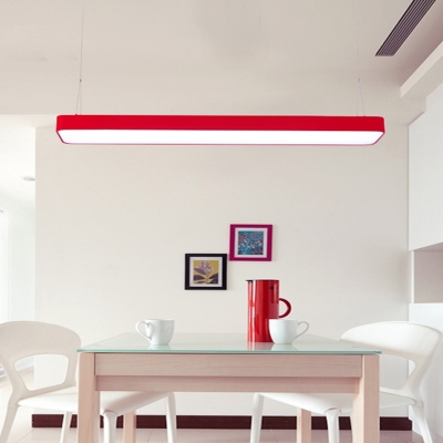 Rectangle Acrylic Island Lamp Fixture Nordic LED Red Down Lighting Pendant for Corridor