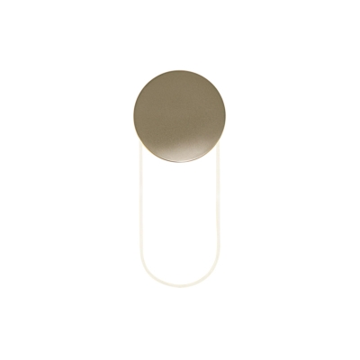Round Wall Mounted Light Modernist Metal LED Sleeping Room Flush Mount Wall Sconce in Gold