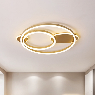 Rounded Bedroom Ceiling Mounted Light Metal 16