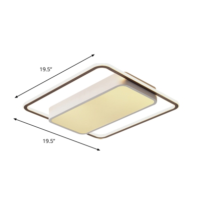 Acrylic Square and Oblong Flush Mount Modernist LED Close to Ceiling Lighting in White