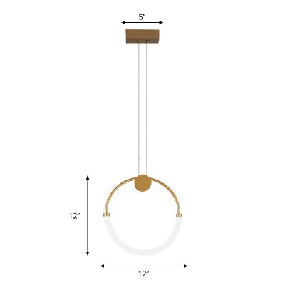 Circular Multi Pendant Simple Style Metallic 1/3-Bulb Gold Pendant Lighting in Warm/White Light