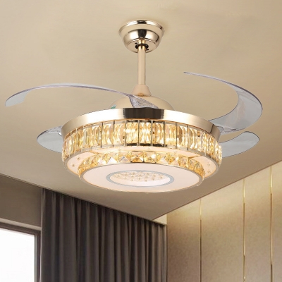 Layered Beveled Crystal Fan Lamp Modernity 19