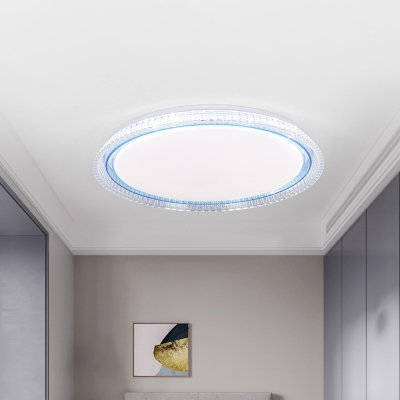 Simplicity LED Ceiling Flush Yellow/Brown/Blue Circular Flush Mount Light Fixture with Acrylic Shade