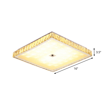 Crystal Round/Square LED Flushmount Minimalistic Flush Mount Ceiling Light in Chrome for Bedroom