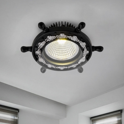 Black/White/Blue Rudder Flush Mount Lamp Modernist LED Resin Close to Ceiling Lighting Fixture