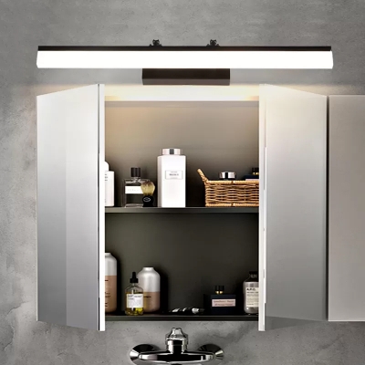 Rest Room LED Wall Lighting Nordic Black Vanity Wall Sconce with Streamlined Acrylic Shade in Warm/White Light, 23.5