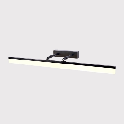 Straight Acrylic Vanity Lamp Fixture Minimalist LED Black Wall Mounted Lighting with 2 Arm in Warm/White Light