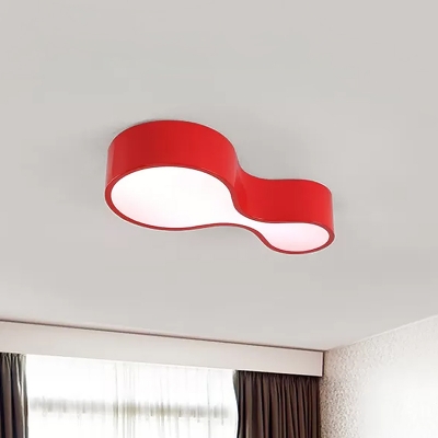 Acrylic Bowling Flush Light Fixture Modern Red/Yellow/Blue LED Ceiling Flush Mount for Playroom