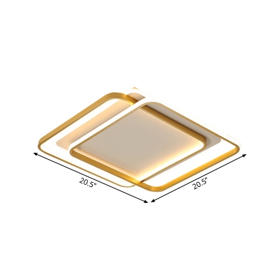 Metal Overlapping Flush Mount Light Nordic LED Gold Flushmount Lighting in Warm/White Light, 16.5