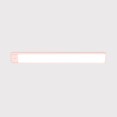 Minimalist LED Vanity Mirror Light Pink Rectangle Rotatable Wall Lighting Ideas with Plastic Shade
