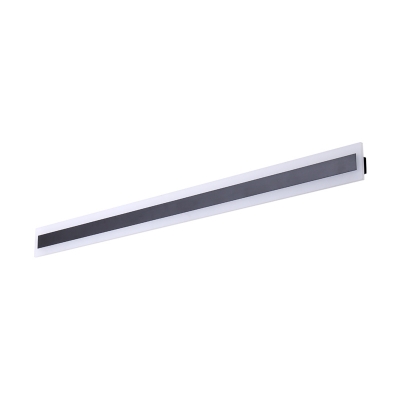 Rectangle Wall Mounted Lamp Modernist Metallic LED Bedside Flush Mount Wall Sconce in Black