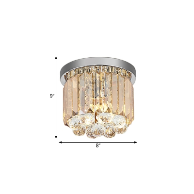 Round Crystal Prisms Ceiling Light Simple 8