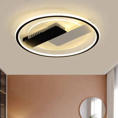 Round Metal Close to Ceiling Lighting Modern 16.5