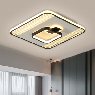 Square Metallic Ceiling Light Fixture Simplicity 16.5