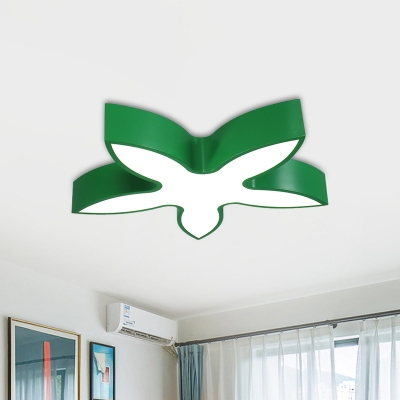 Blossom Acrylic Close to Ceiling Lamp Modernism White/Yellow/Green LED Flush Mount Lighting for Kids Room
