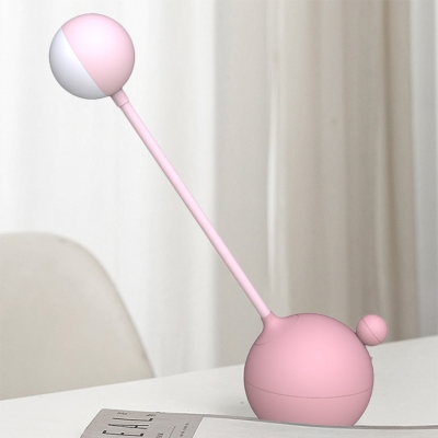 Cartoon Tumbler Rotatable LED Desk Lamp Plastic Kids Room Study Light in White/Blue/Pink with Touch Dimmer Control