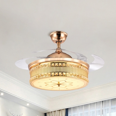 Modern Round Semi Flush Ceiling Light Faceted Crystal 19