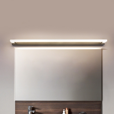 Rectangular Tube Flush Mount Wall Sconce Modern Acrylic LED Black Vanity Lamp in Warm/White Light