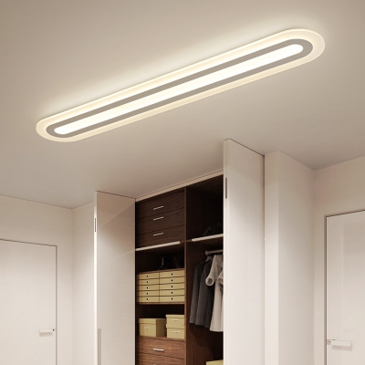 Acrylic Ellipse Ceiling Flush Mount Modernism LED White Flush Lamp Fixture in Warm/White Light