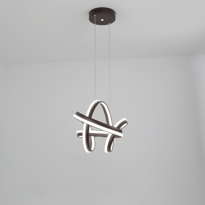 Acrylic Intertwine Pendant Chandelier Minimalism LED Black Ceiling Hang Fixture for Restaurant