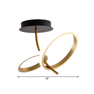 Brass Rings Semi Flush Mount Light Modern 9