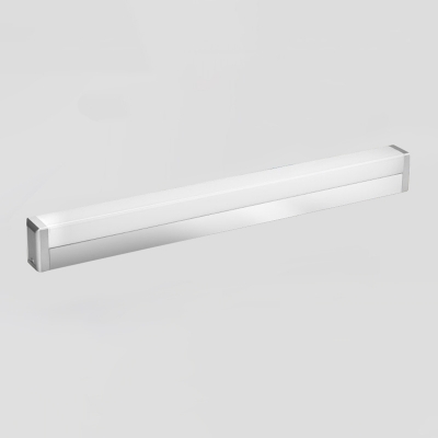 Elongated Bathroom Wall Vanity Lamp Acrylic LED Contemporary Wall Sconce Lighting in Silver, Warm/White Light