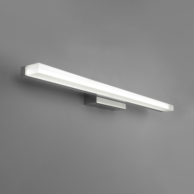 Contemporary LED Wall Lighting Fixture Nickel Bar Vanity Wall Light with Acrylic Shade