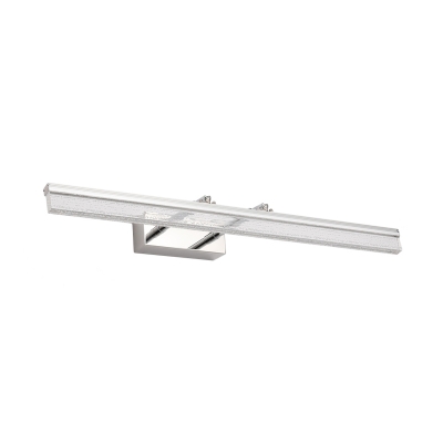 Linear Wall Lamp Fixture Nordic Acrylic LED Chrome Vanity Lighting Ideas with Aluminum Straight Arm in Warm/White Light