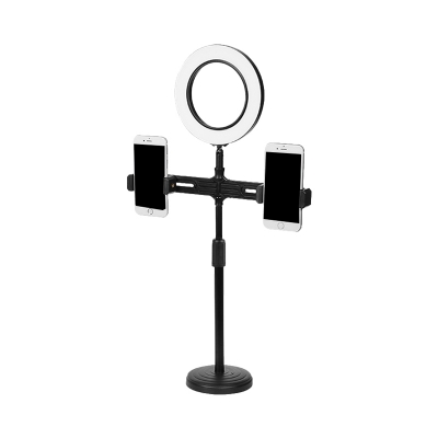 USB Phone Support LED Fill Light Simplicity Black Vanity Lighting with Ring Metallic Shade