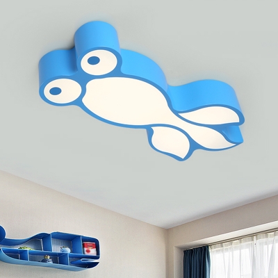 Yellow/Blue Goldfish Flushmount Modern Style LED Acrylic Ceiling Mounted Fixture for Children Room