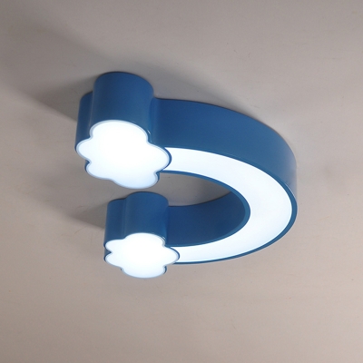 Acrylic Rainbow Flushmount Lighting Modernist LED Close to Ceiling Lamp in Yellow/Blue, Warm/White Light