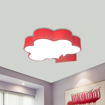 Acrylic Tree Flush Lamp Fixture Simple Style Red/Yellow LED Ceiling Mounted Light for Sleeping Room
