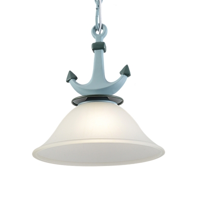Coastal Column/Bell Ceiling Pendant Frosted Dimpled Glass 6