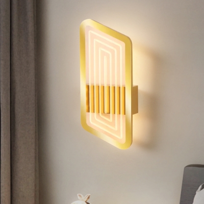 Rectangle Panel Wall Lamp Minimalism Metal 12.5